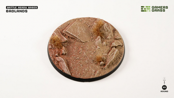 Battle Ready Bases: Badlands Round 80mm (x1)