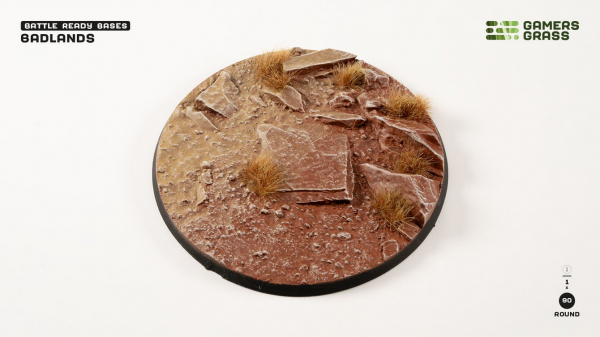 Battle Ready Bases: Badlands Round 90mm (x1)