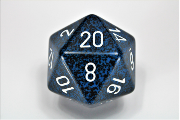 Chessex Special Dice: Blue/White Stealth Speckled 34mm d20