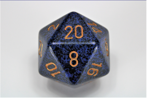 Chessex Special Dice: Golden Cobalt Speckled 34mm d20