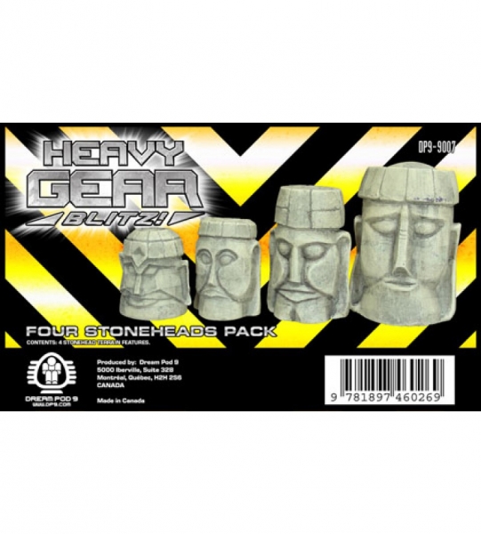 Four Stoneheads Pack (4 Stonehead Terrain Features) - Resin Minis