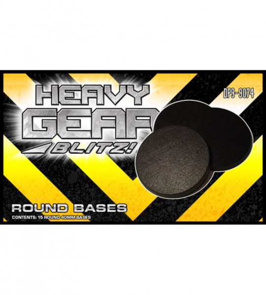 40mm Round Bases (1 part in black plastic x15)