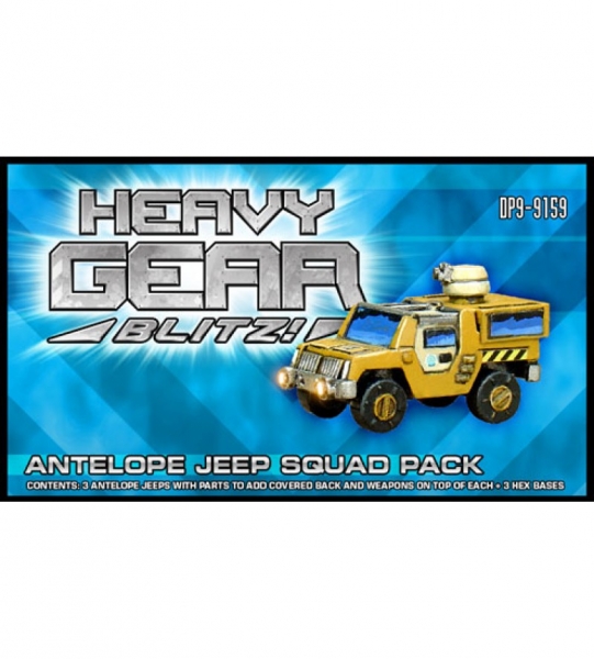 Northern Antelope Jeep Squad Pack (3 Antelope Jeeps + 3 hex bases) - metal minis