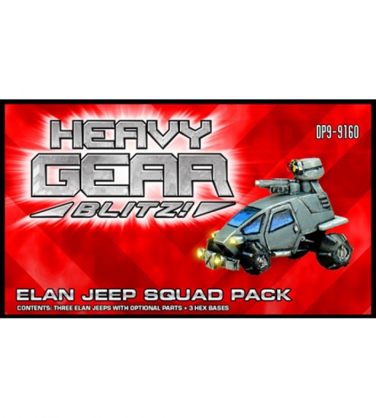 Southern Elan Jeep Squad Pack (3 Elan Jeeps and 3 hex bases) - metal minis