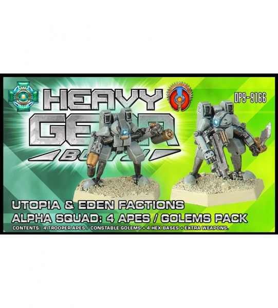 Utopian/Eden: Alpha (GP) Squad Pack (4 Constable & 1 Marshall Golem, extra weapons) - metal minis