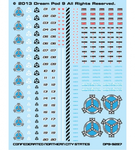 Confederated Northern City States (C.N.C.S.) Decals Pack (1 sheet)