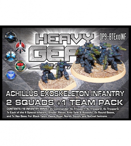 BT/PR/N/S/NC: Achillus Exoskeleton Infantry 2 Squads + 1 Team Pack(14xStd. 4xSpec. 2xRound 1xHex