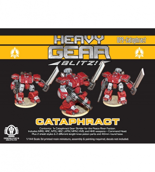 P.R.D.F. Cataphract Gear Strider Pack (1 Cataphract, extra weapons & parts) - 3d printed resin mini