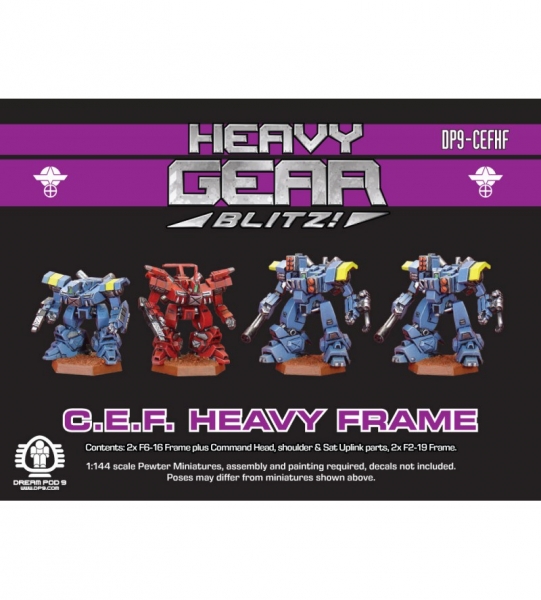 C.E.F. Heavy Frame Squad (2x F6-16, 2x F2-19, extra parts and 4 hex bases) - metal minis