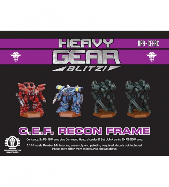 C.E.F. Recon Frame Squad (2x F6-16, 2x F2-25, extra parts and 4 hex bases) - metal minis