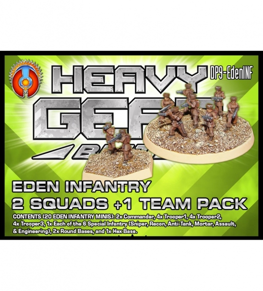 New Eden Infantry 2 Squads + 1 Team Pack (14xStandard,6xSpec.,2xRound1xHex base) 3d printed resin mi