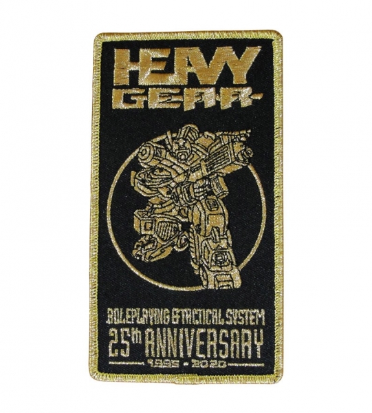 Heavy Gear 25th Anniversary Gold Metalic Thread Patch with Iron-on backing