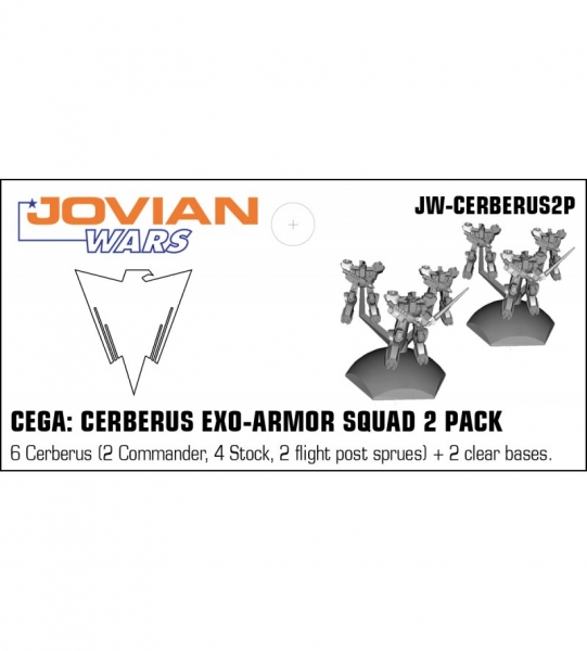 CEGA: Cerebus Exo-Armor Squad 2 Pack (6 pewter minis & squad flight bases)