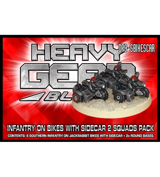Southern Infantry on Bikes with Sidecars 2 Squads Pack (6 Jackrabit Bikes with Sidecars, 2 round bas