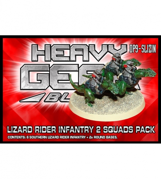 Southern Lizard Rider Infantry 2 Squads Pack (6 Lizard Rider Infantry, 2 round bases) - metal minis