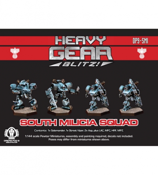 Southern Militia Squad (4 minis: 2xAsp, 1xSalamander, & 1xStreet Viper) - metal minis