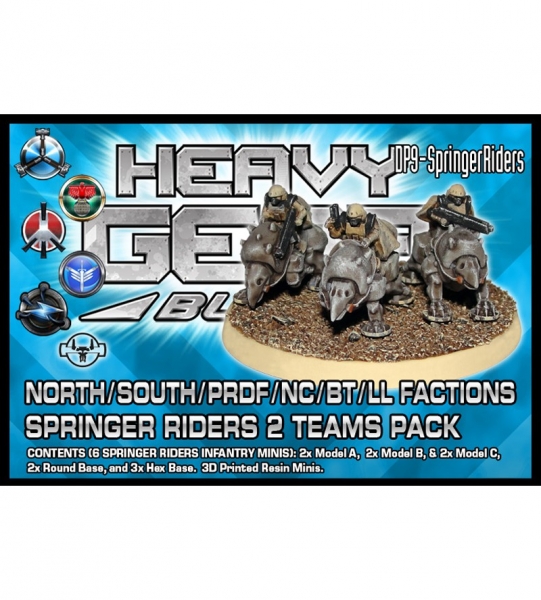 New N/S/PR/NC/BT/LL: Springer Riders 2 Teams Pack (6xSpringer Rider: 2xModelA, 2xModelB, 2xModelC, 2