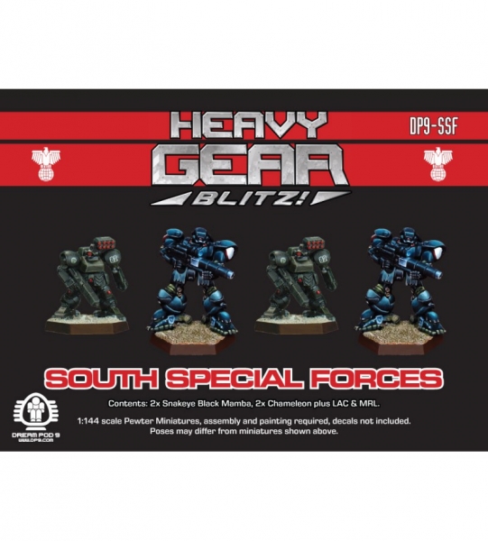 Southern Special Forces Squad (4 minis: 2xChameleon, 2xSnakeyeBlackMamba) - metal minis