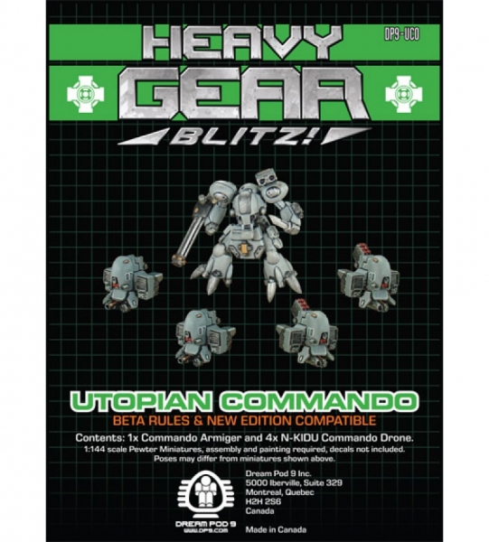 Utopian Commando (SF) Squad (5 minis: 1x Commando Armiger, 4x Commando Drone) - metal minis