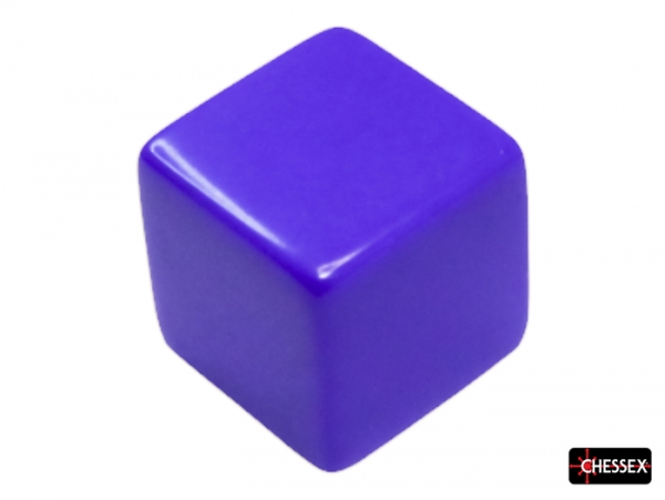 Chessex Dice: All Blank 15mm Single Opaque Dark Purple d6 dice Square Corners (1 piece)