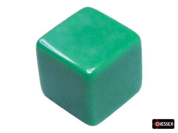 Chessex Dice: All Blank 15mm Single Opaque Light Green d6 dice Square Corners (1 piece)
