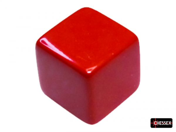Chessex Dice: All Blank 15mm Single Opaque Red d6 dice Square Corners (1 piece)