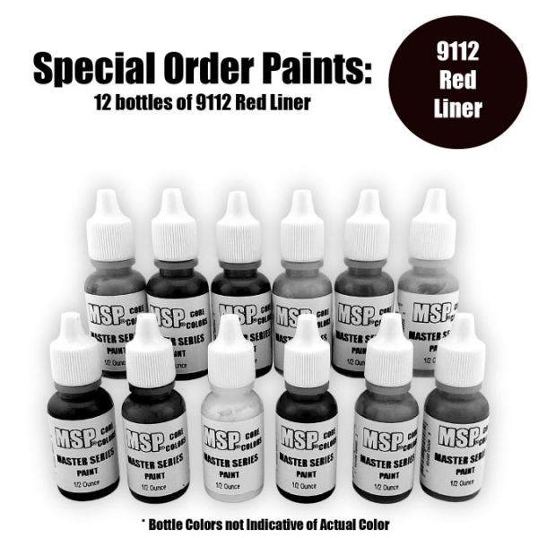 Master Series Paints Core Colors: Red Liner - Special Order: 12 Bottle Lot