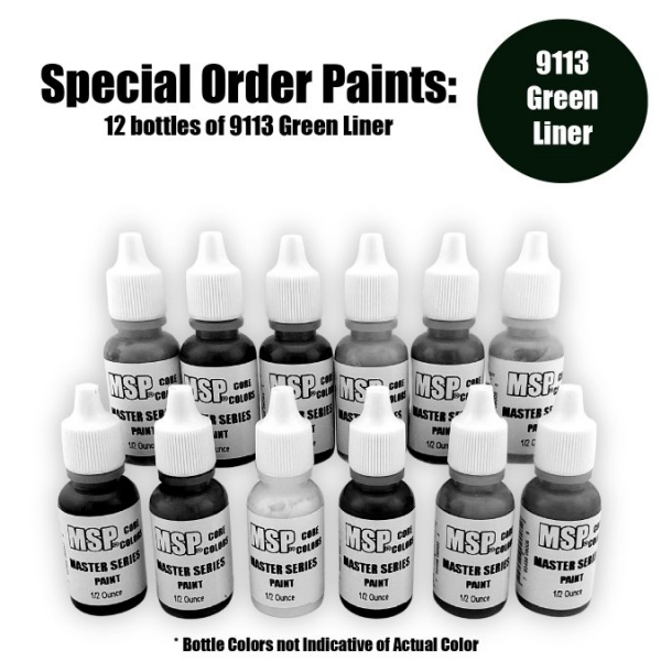 Master Series Paints Core Colors: Green Liner - Special Order: 12 Bottle Lot