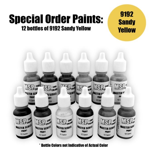 Master Series Paints Core Colors: Sandy Yellow - Special Order: 12 Bottle Lot