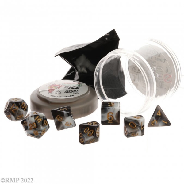 Pizza Dungeon Dice: Dual Dice - White & Black