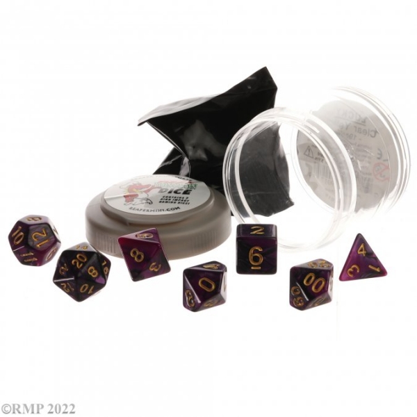 Pizza Dungeon Dice: Dual Dice - Purple & Black