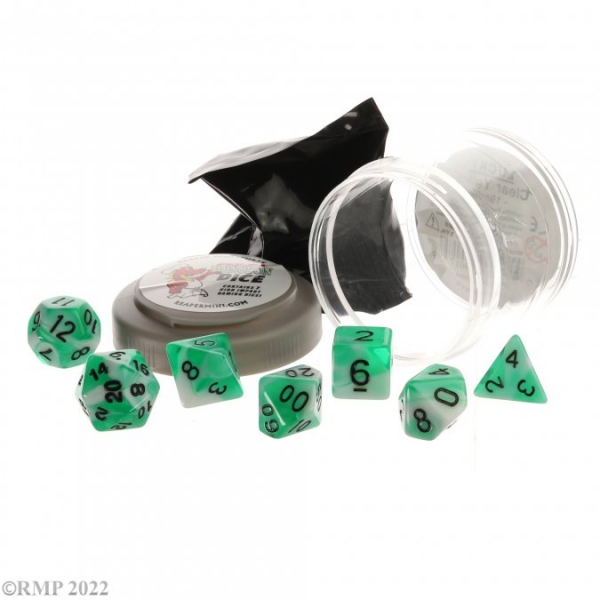 Pizza Dungeon Dice: Dual Dice - Teal and White