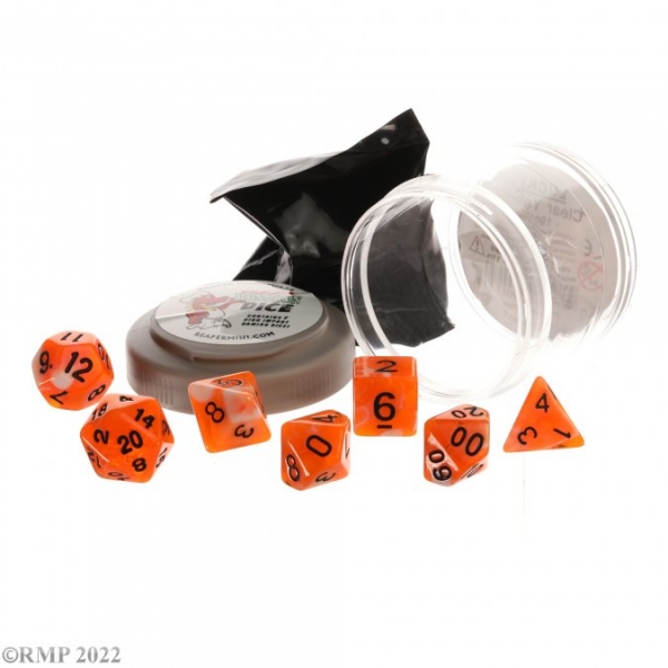 Pizza Dungeon Dice: Dual Dice - Orange and White