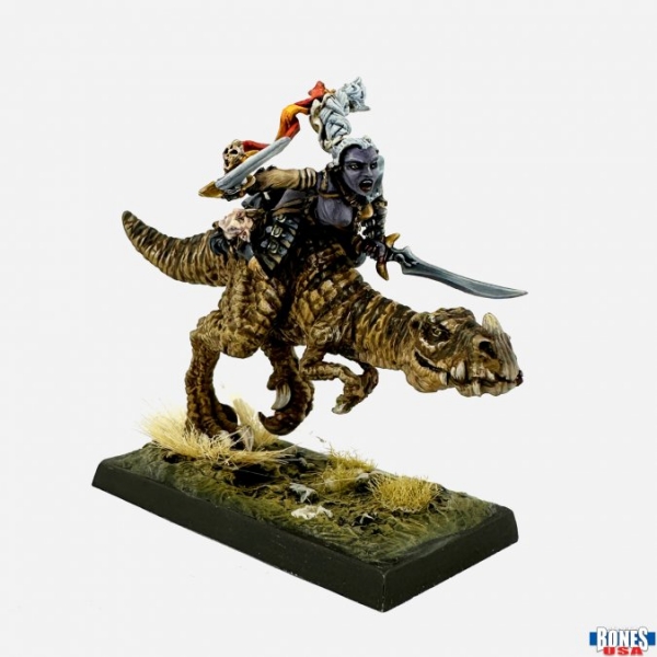 Bones USA Reaper Legends: Female Dark Elf on Lizard