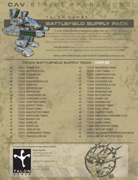 CAV: Strike Operations: CAV:SO Battlefield Supply Pack