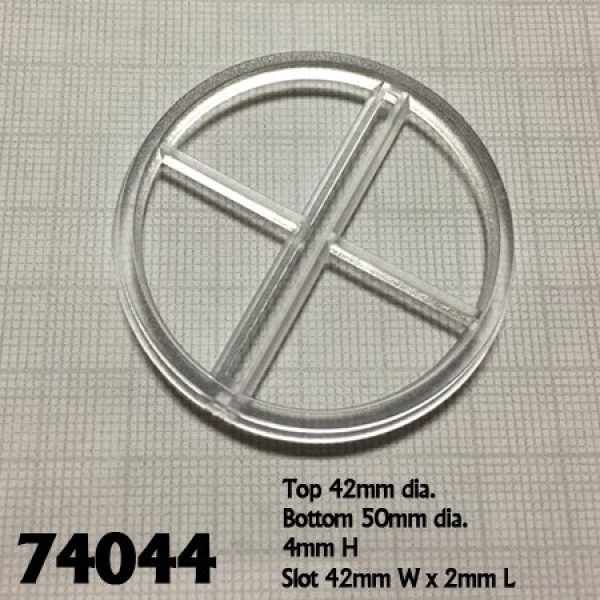 Base Boss: 2 Inch Transparent Slotted Round w/ Long Hover Peg (5 bases, 5 pegs)