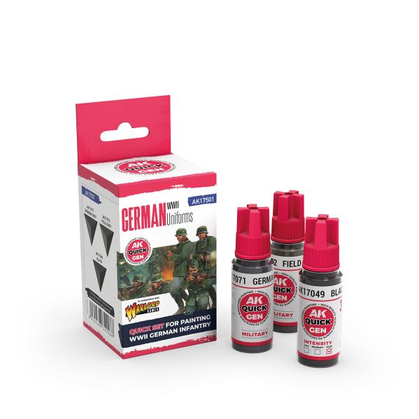 AK-Interactive: Quick Gen Acrylic Contrast -German Uniforms (Quick Gen Set)