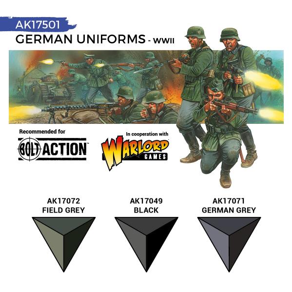 AK-Interactive: Quick Gen Acrylic Contrast -German Uniforms (Quick Gen Set)