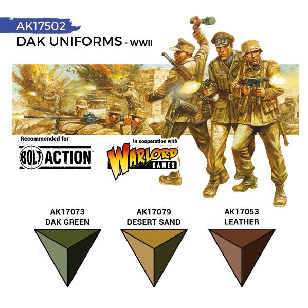 AK-Interactive: Quick Gen Acrylic Contrast -Dak Uniforms (Quick Gen Set)