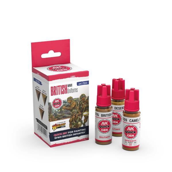 AK-Interactive: Quick Gen Acrylic Contrast -British Uniforms (Quick Gen Set)