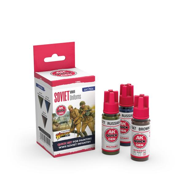 AK-Interactive: Quick Gen Acrylic Contrast -Soviet Uniforms (Quick Gen Set)