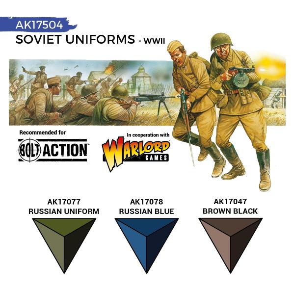 AK-Interactive: Quick Gen Acrylic Contrast -Soviet Uniforms (Quick Gen Set)