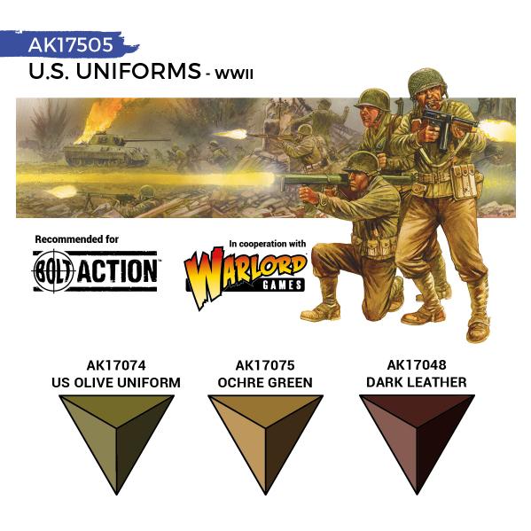 AK-Interactive: Quick Gen Acrylic Contrast -Us Uniforms (Quick Gen Set)