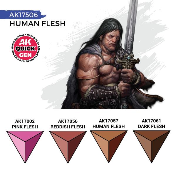 AK-Interactive: Quick Gen Acrylic Contrast -Human Flesh (Quick Gen Set)