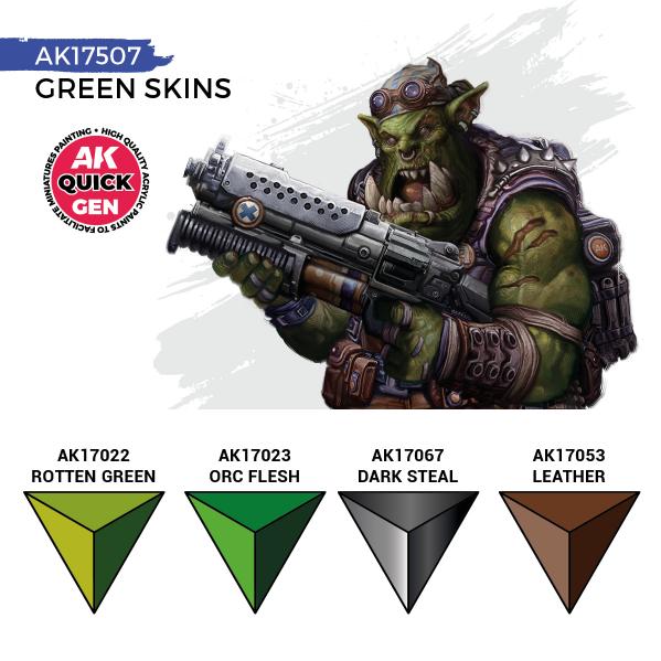 AK-Interactive: Quick Gen Acrylic Contrast -Green Skins (Quick Gen Set)