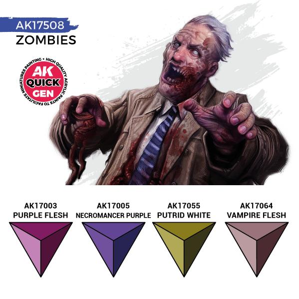 AK-Interactive: Quick Gen Acrylic Contrast -Zombies (Quick Gen Set)