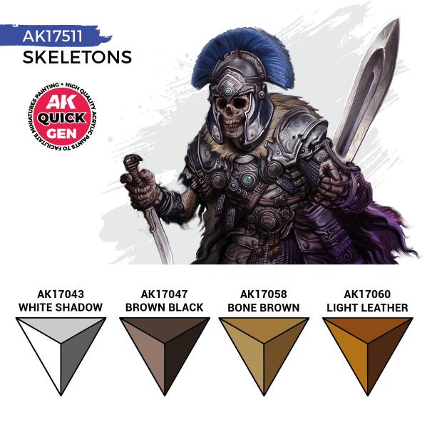 AK-Interactive: Quick Gen Acrylic Contrast -Skeletons (Quick Gen Set)