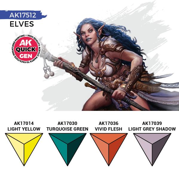 AK-Interactive: Quick Gen Acrylic Contrast -Elves (Quick Gen Set)