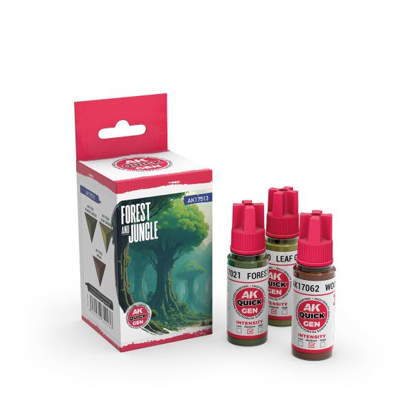 AK-Interactive: Quick Gen Acrylic Contrast -Forest & Jungle (Quick Gen Set)