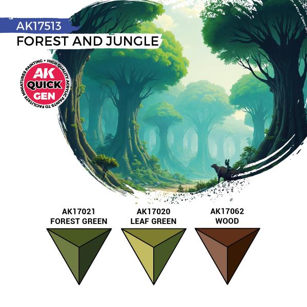 AK-Interactive: Quick Gen Acrylic Contrast -Forest & Jungle (Quick Gen Set)